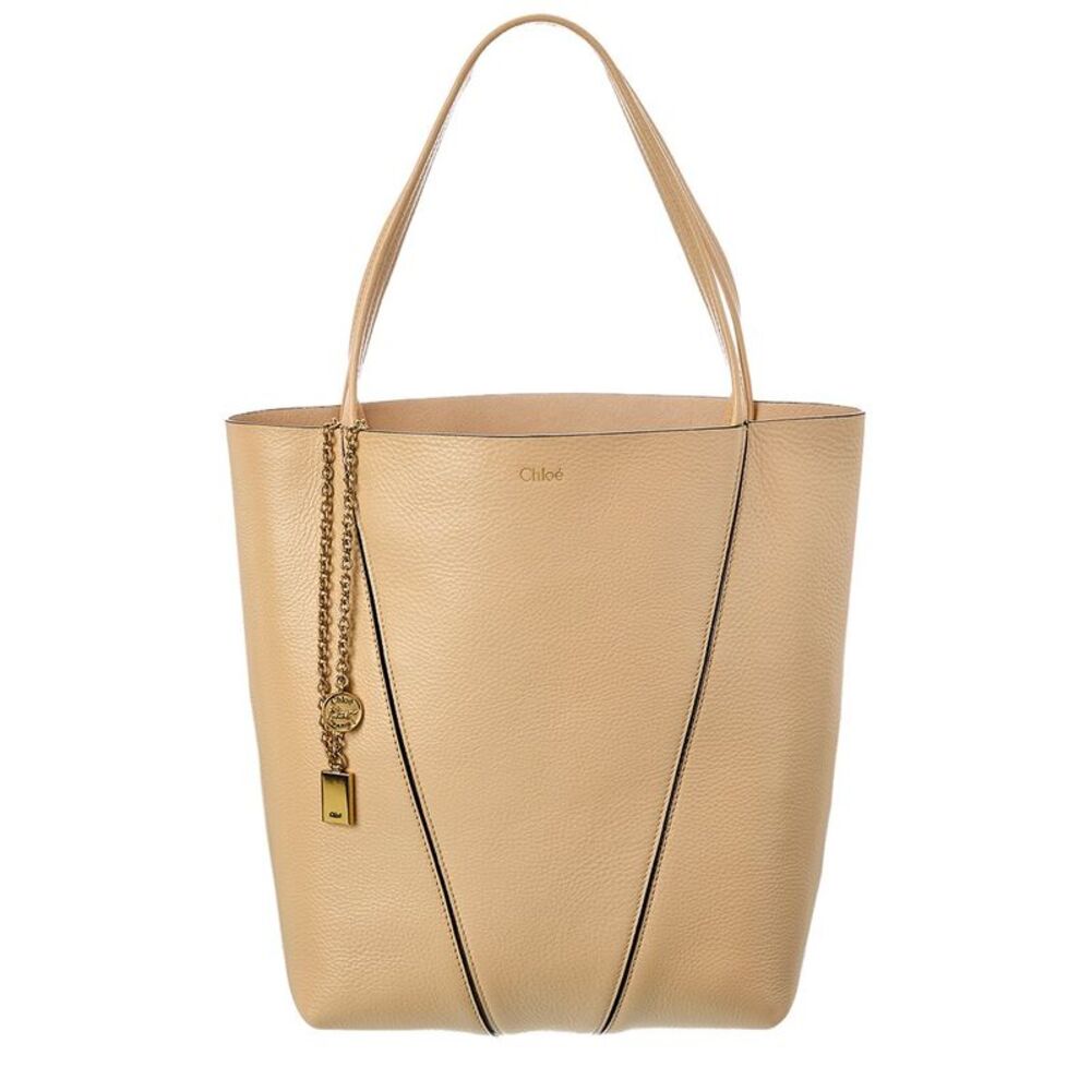 Chloé Spin Leather Tote, Beige